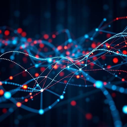 Abstrakte Darstellung von sich kreuzenden digitalen Datenstr&radic;&part;men.