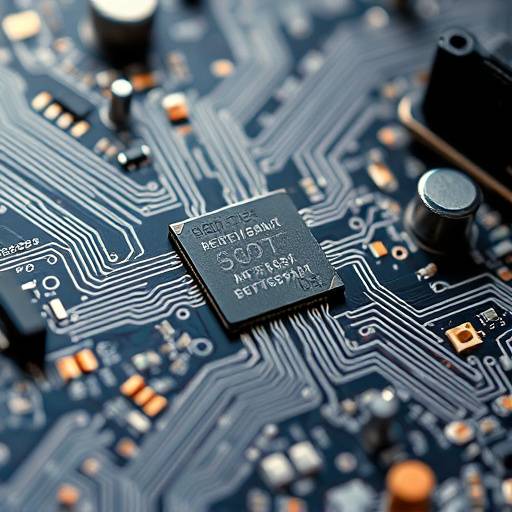 Ein komplexer Schaltkreis auf einem Computer-Board.